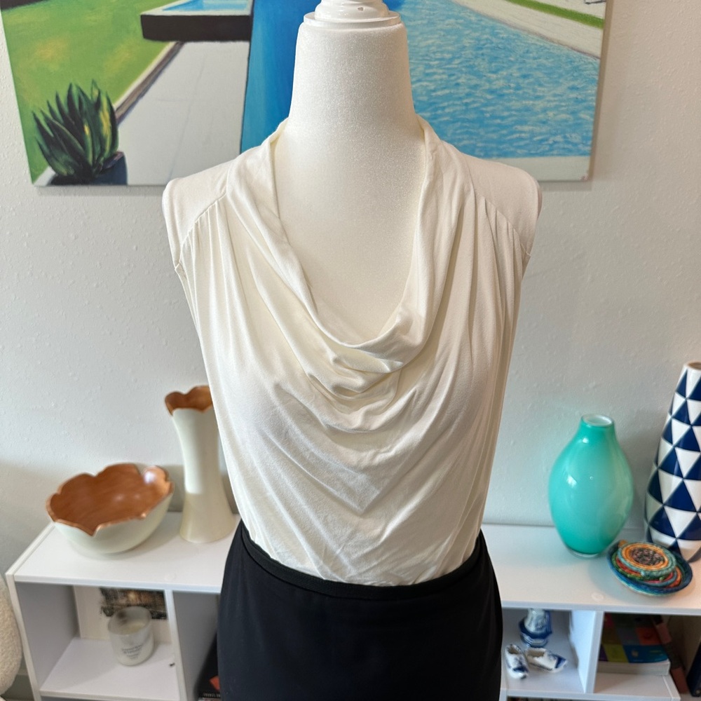 Banana Republic White Cowl Neck Shirt